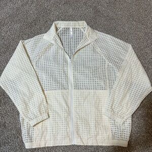 Women's Cream Checkered Jacket